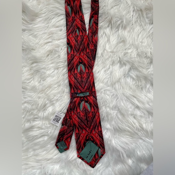 Italo Ferretti | Red and Blue 100% Seta-Silk Tie and Pocket Square - Italy - Picture 5 of 16